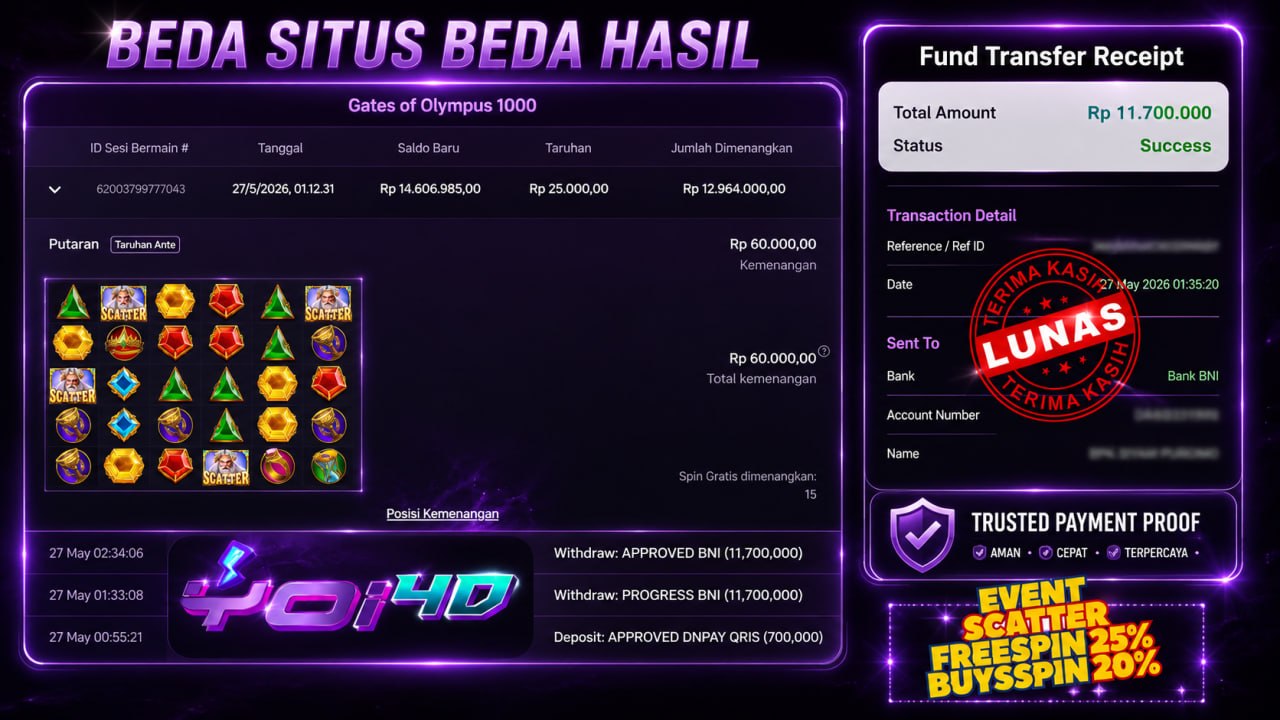 🔥 SELAMAT KEPADA MEMBER YOI𝟰D 🔥
🎗AGEN SITUS TERPERCAYA
✅ C𝗼𝗯𝗮 𝗱𝘂𝗹𝘂 — 𝗺𝗲𝗻𝗮𝗻𝗴 𝗯𝗮𝗿𝘂