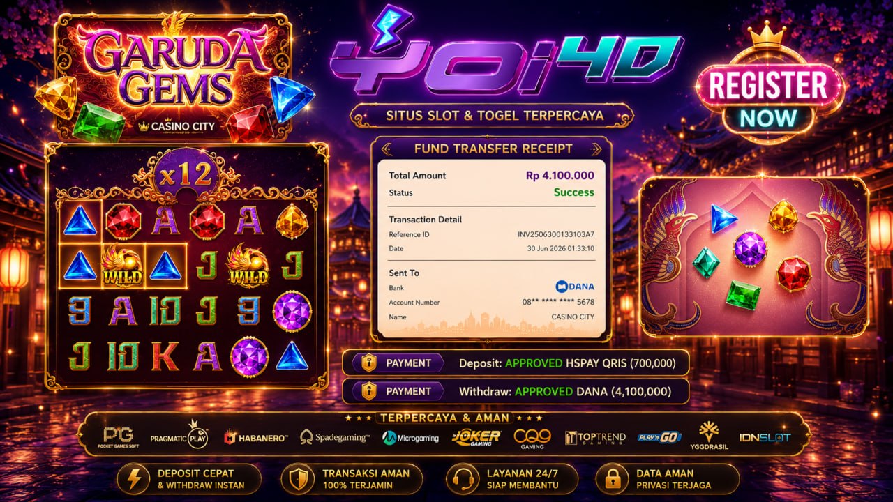 🔥SELAMAT KEPADA MEMBER YOI𝟰D🔥
DEPOSIT : RP 250.000
WITHDRAW : RP 10.252.000
LINK