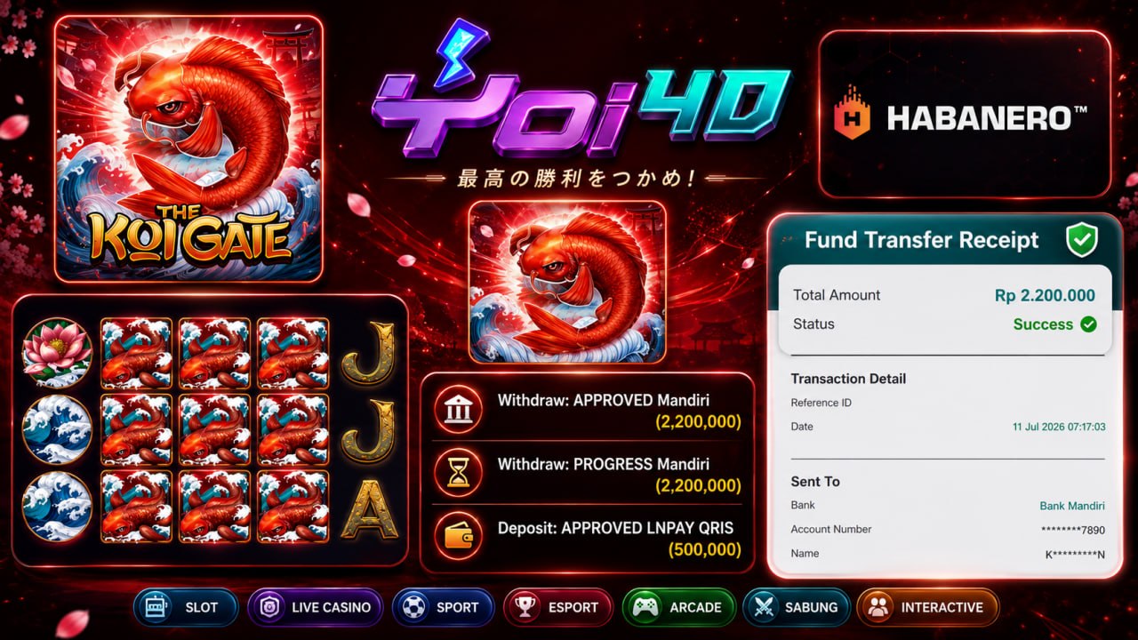 🔥SELAMAT KEPADA MEMBER YOI𝟰D🔥
DEPOSIT : RP 500.000
WITHDRAW : RP 2.200.000
LINK 