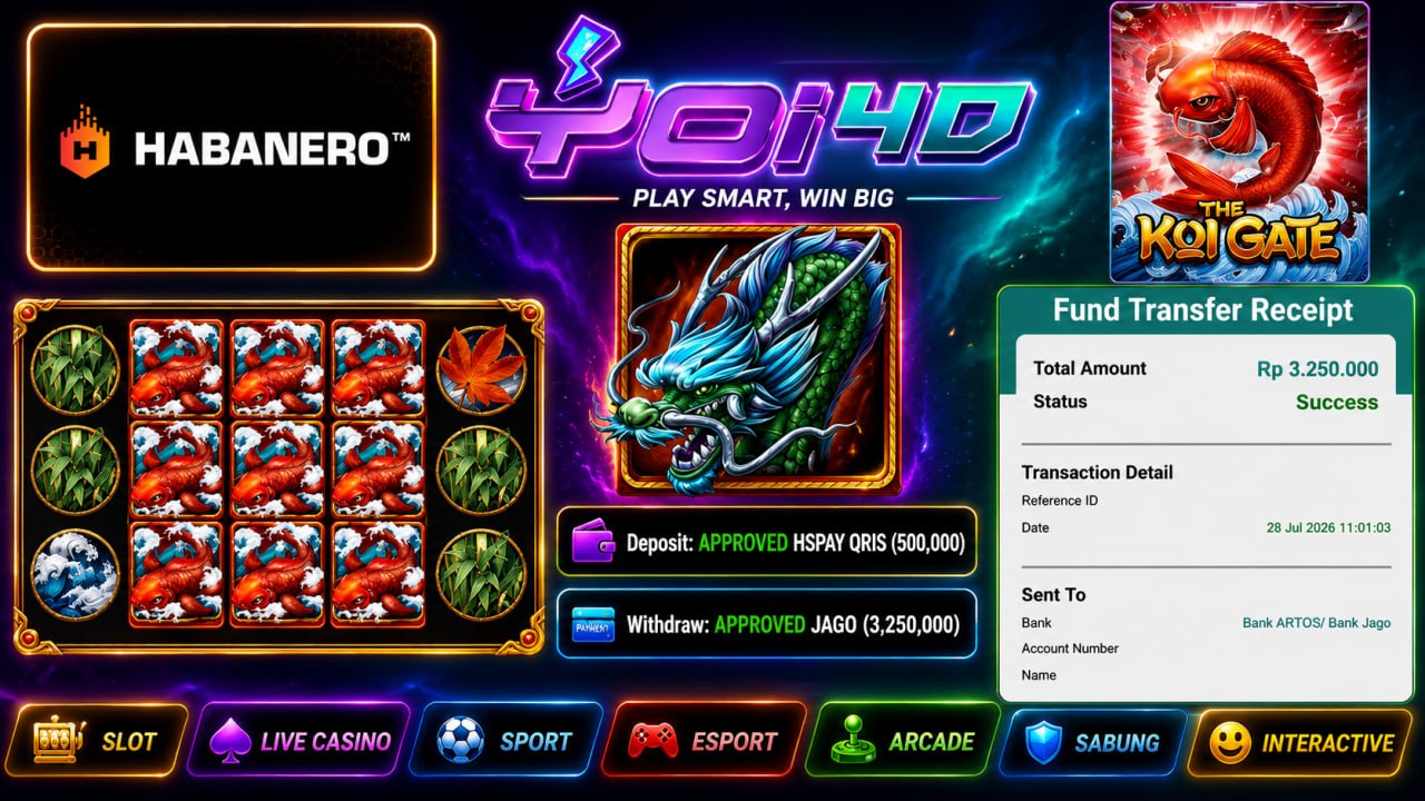 🔥SELAMAT KEPADA MEMBER YOI𝟰D🔥
DEPOSIT : RP 500.000
WITHDRAW : RP 3.250.000
LINK 