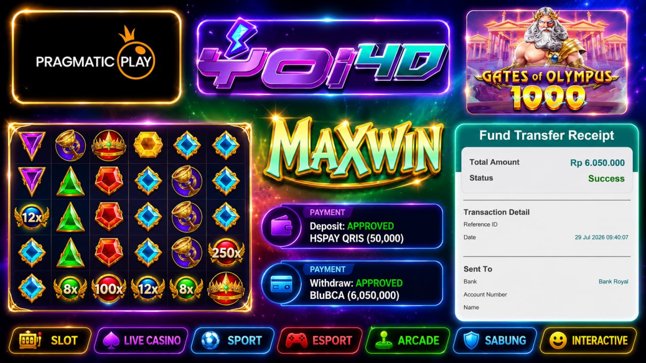 🔥SELAMAT KEPADA MEMBER YOI𝟰D🔥
DEPOSIT : RP 50.000
WITHDRAW : RP 6.050.000
LINK D