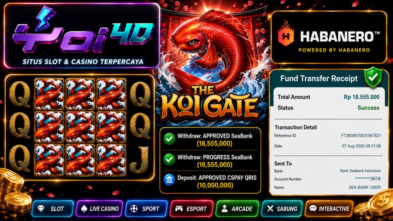 🔥SELAMAT KEPADA MEMBER YOI𝟰D🔥
DEPOSIT : RP 10.000.000
WITHDRAW : RP 18.555.000
L
