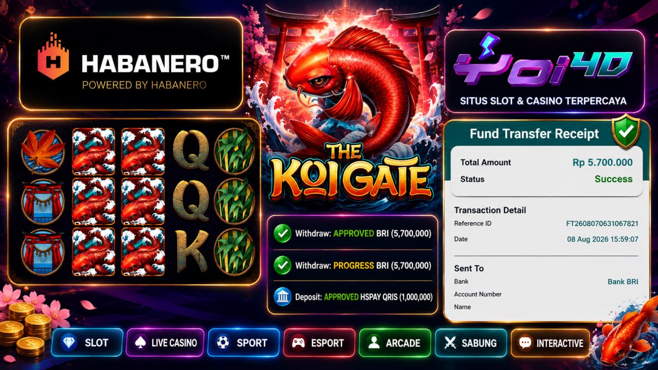 🔥SELAMAT KEPADA MEMBER YOI𝟰D🔥
DEPOSIT : RP 1.000.000
WITHDRAW : RP 5.700.000
LIN