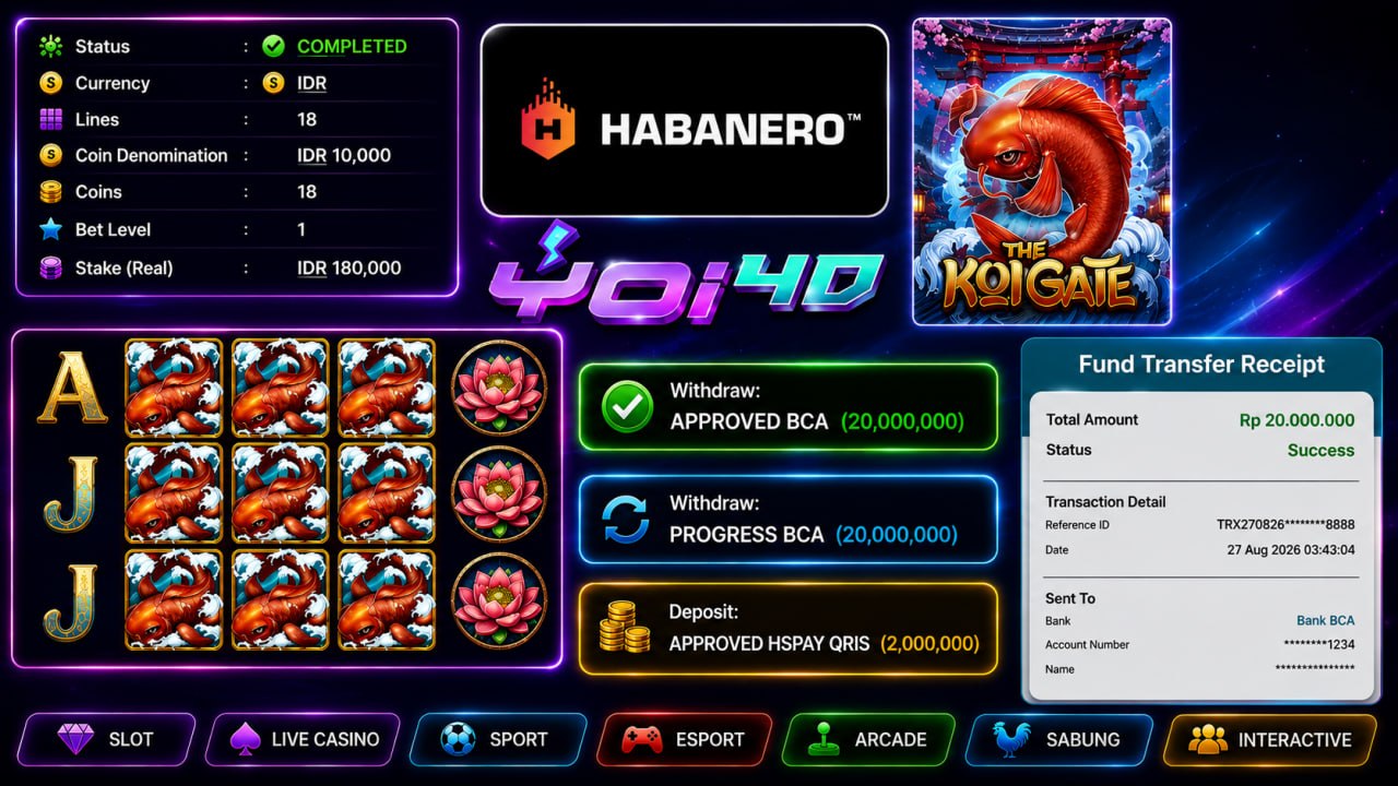 🔥 SELAMAT KEPADA MEMBER YOI𝟰D 🔥
DEPOSIT : RP 2.000.000
WITHDRAW : RP 20.000.000
