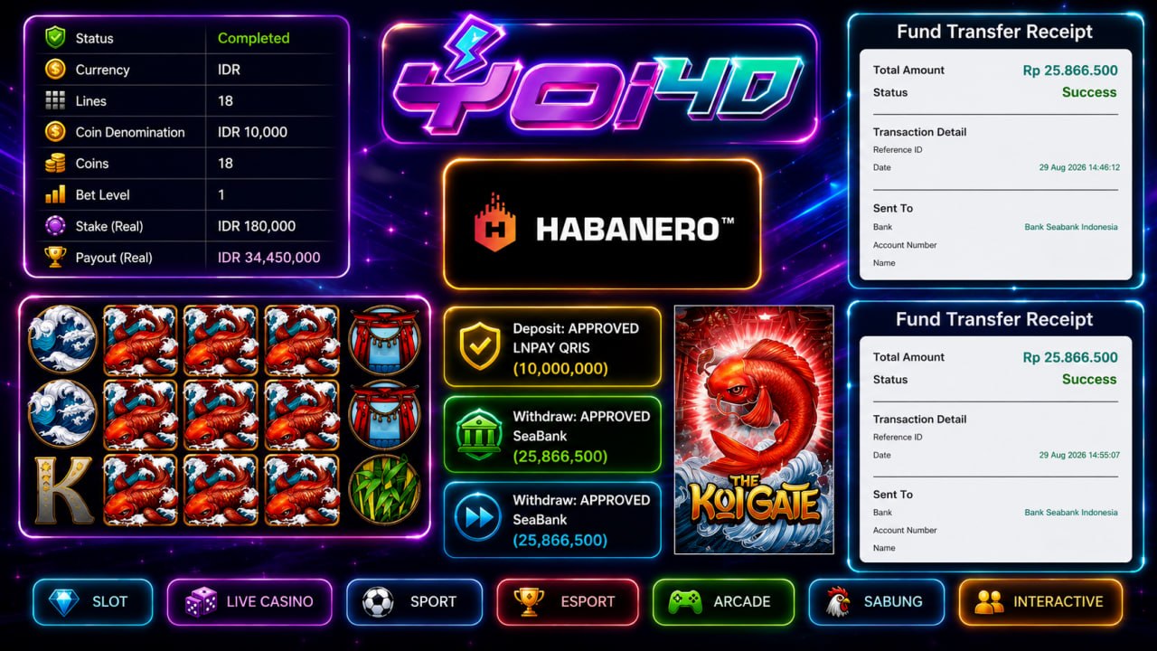🔥 SELAMAT KEPADA MEMBER YOI𝟰D 🔥
DEPOSIT : RP 10.000.000
WITHDRAW : RP 51.733.000