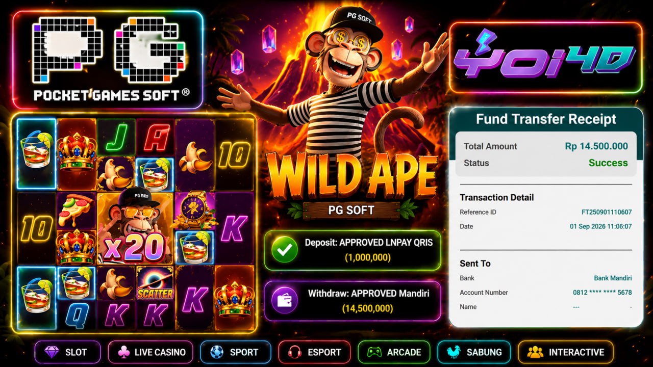 🔥 SELAMAT KEPADA MEMBER YOI𝟰D 🔥
DEPOSIT : RP 1.000.000
WITHDRAW : RP 14.500.000
