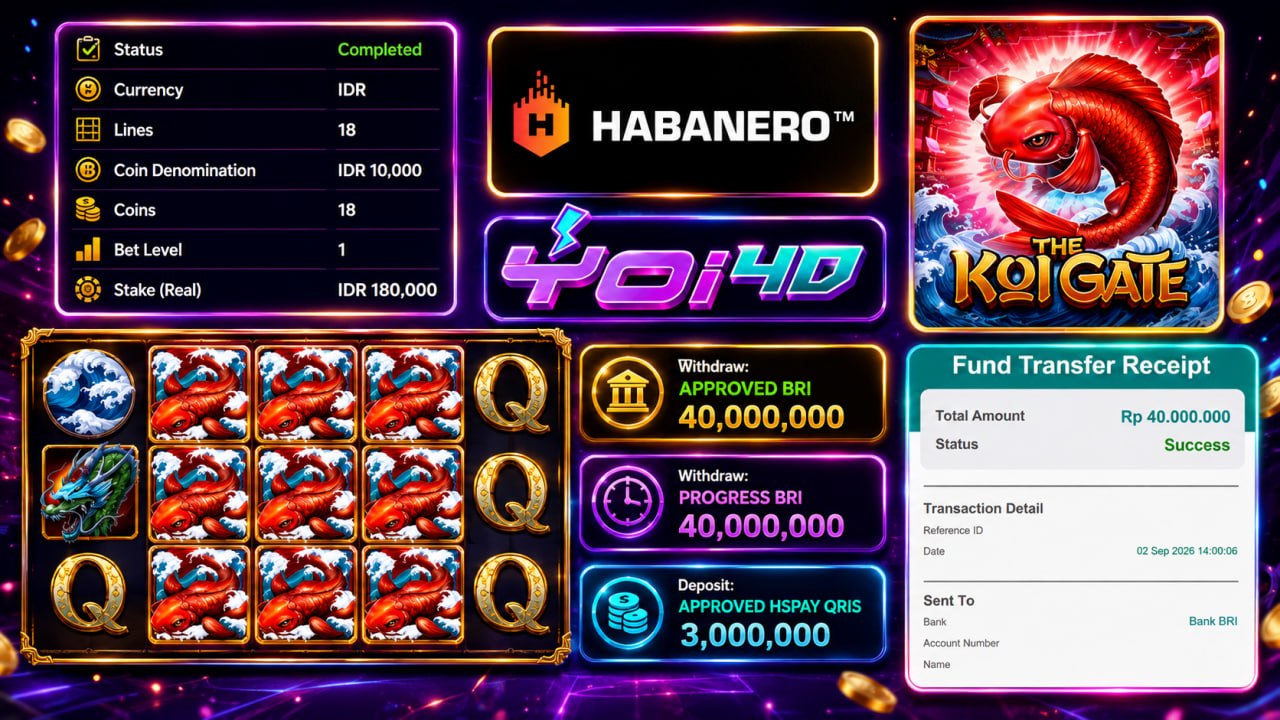 🔥 SELAMAT KEPADA MEMBER YOI𝟰D 🔥
DEPOSIT : RP 3.000.000
WITHDRAW : RP 40.000.000

