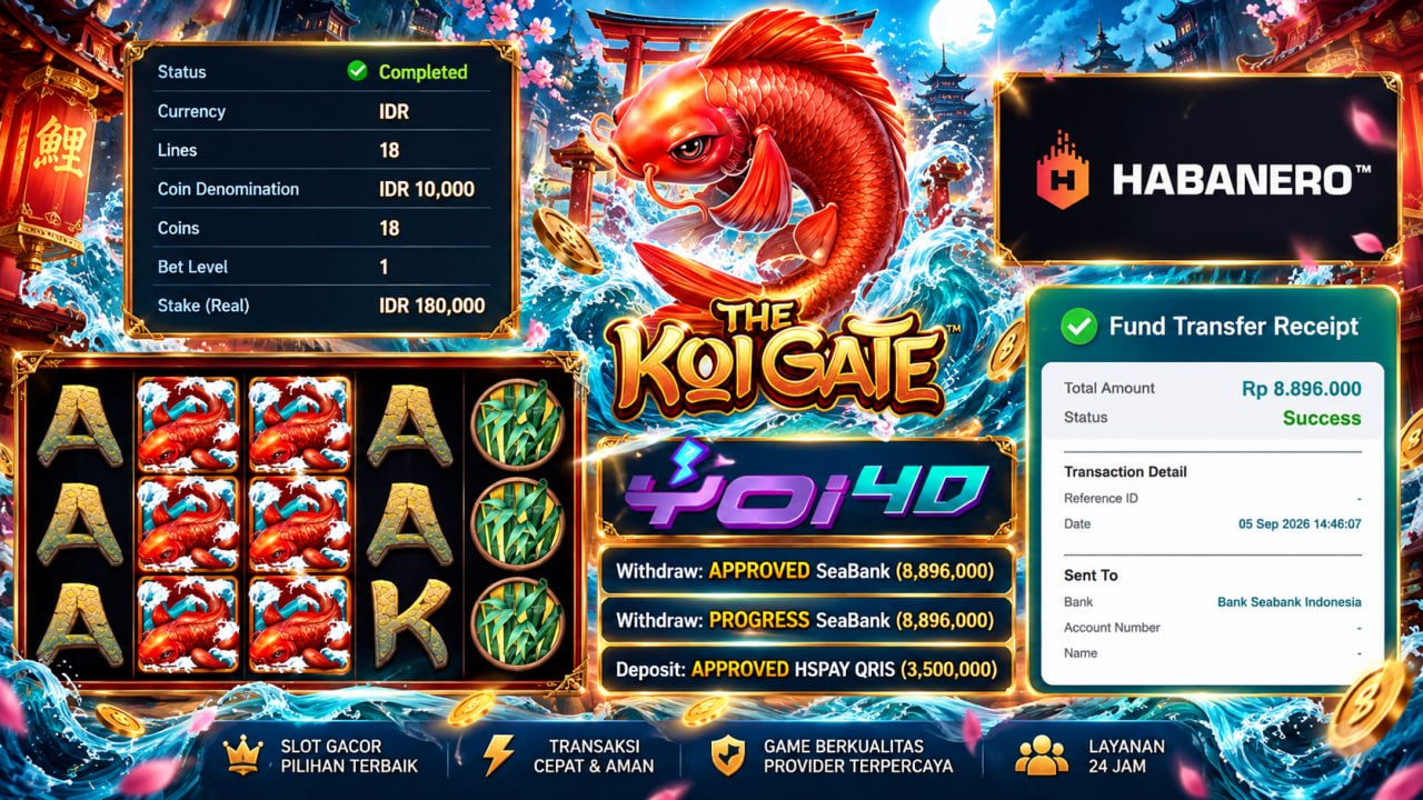 🔥 SELAMAT KEPADA MEMBER YOI𝟰D 🔥
DEPOSIT : RP 3.500.000
WITHDRAW : RP 8.896.000
L